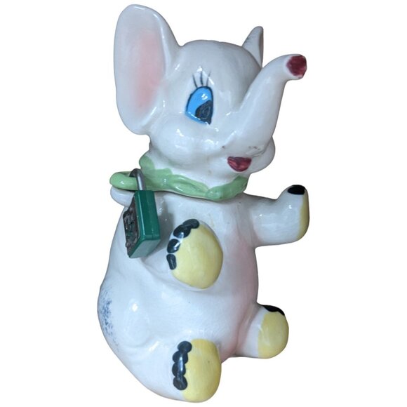 Ever Brite Elephant Bank Anthropomorphic Ceramic Coin Vintage Kitsch Japan - Picture 5 of 15